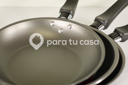Imagen 6 de 10 de Batería Cocina Olla Aluminio Teflón 10 Piezas Estrela Mta