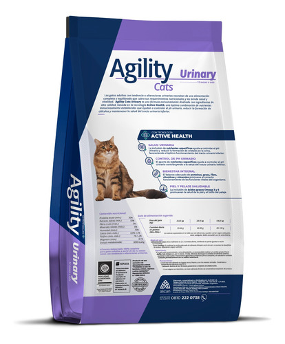Imagen 2 de 2 de Alimento Agility Premium Urinary para gato adulto sabor mix en bolsa de 10 kg