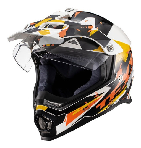 Capacete Cross Motocross Trilha Texx Off-road Carcara Grow Cor Laranja Tamanho do capacete 60