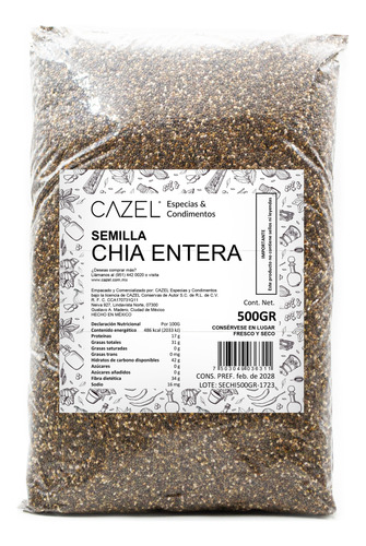 Semilla De Chía Calidad Premium 500g