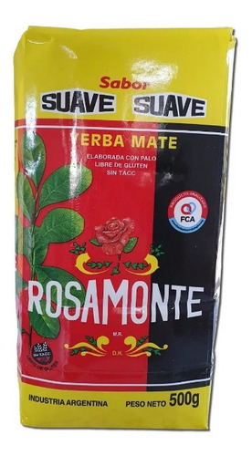 Erva Mate Rosamonte Yerba Padrão Argentino Suave 500g