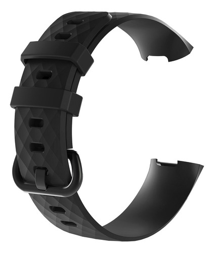 Pulseira Silicone Para Smartwatch Fitbit Charge 4 Cor Preto