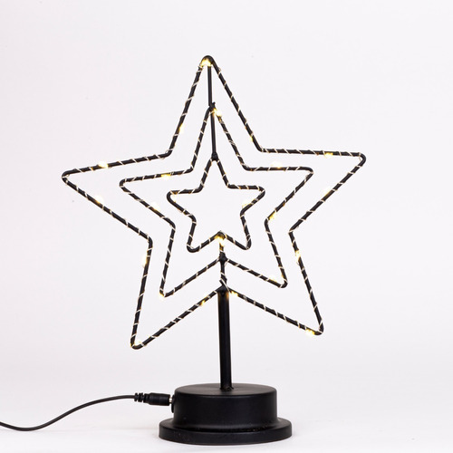 Velador Lámpara De Luz Estrella-con Usb-decoración-ambientes