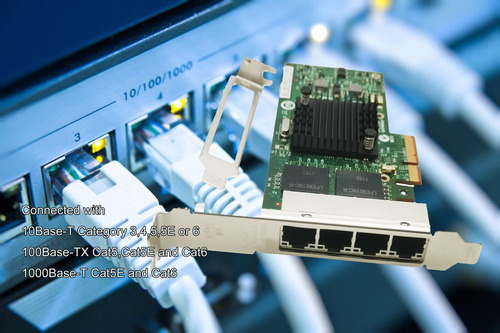 Tarjeta Ethernet I340-t4 Quad Rj-45 Puertos Pcie X4