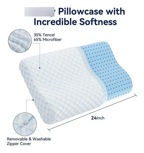 Almohada Cervical Hcore Espuma Viscoelástica Contorno Firme Blanco