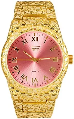 Gold techno pave watch hotsell