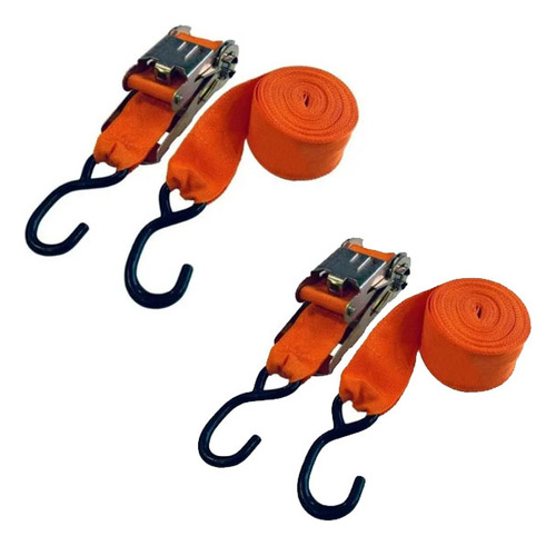 Cinta De Amarre Con Crique Ganchos 6 Mts X 5cm Ancho Color Naranja
