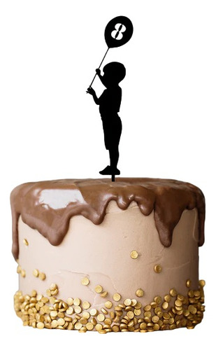 Cake Topper Adorno Torta - Globo Nene/a Con N° Personalizado