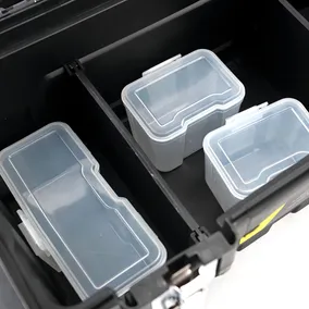 Caja De Herramientas Profesional Con Cierre Metalico Barovo Color Negro