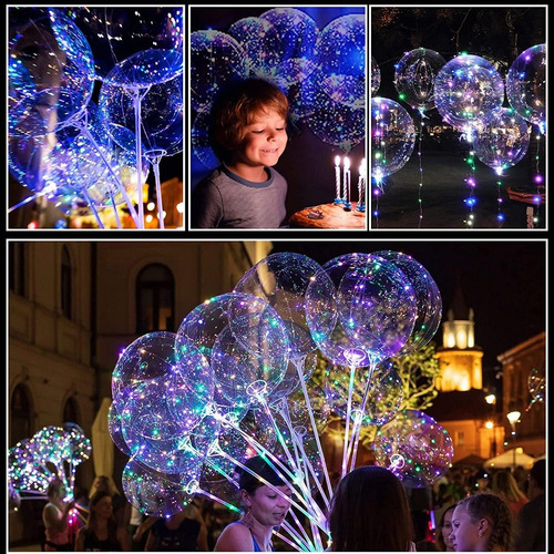 50 Balões Bobo Bubble, 18 Polegadas, Transparentes, Para