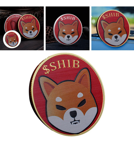 Monedas Dogecoin De 40 Mm, Monedas Doge Chapadas Rojo Dorado