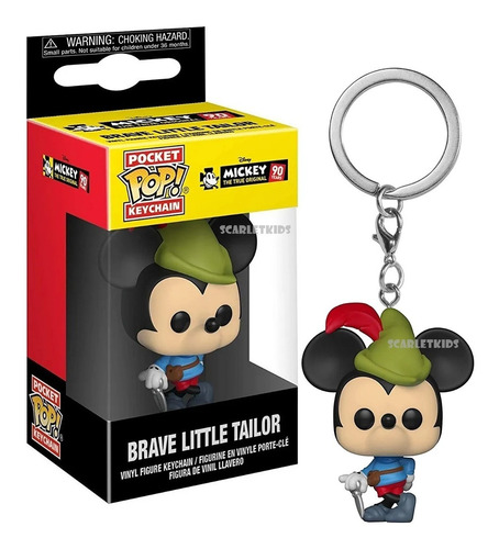 Funko Pop Llavero Brave Little Tailor Mickey Disney Original