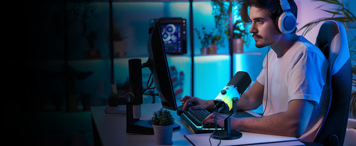 Microfone Dinâmico Maono Pd100x Usb/xlr Led Rgb Gamer