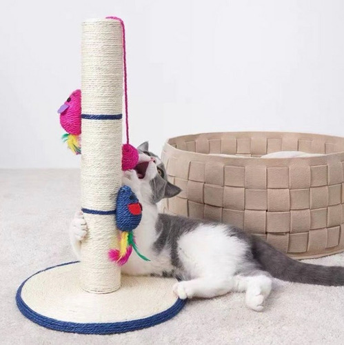 Imagen 1 de 3 de Rascador De Gato Tipo Torre Anti Estres Relajante Diversion