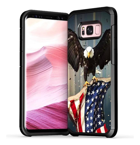 Funda Para Galaxy S8+ Plus American Bald Eagle Flying Wit-02