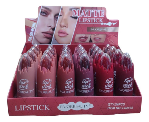 Labiales Mate Cremosos 24pz Lipstick  Varios Tonos