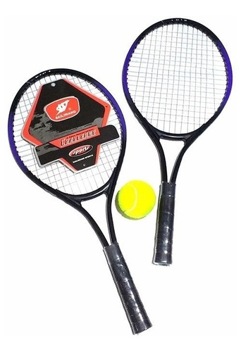 Set 2 Raquetas De Tenis Con Pelota Y Funda Para Niños