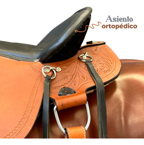 Montura Vaquera Texana Vaqueta ¡premium! Argolla En Bastos Miel-fuste18