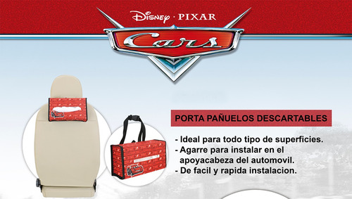 Porta Papel Tissue Pañuelos Servilletas Auto Disney Cars