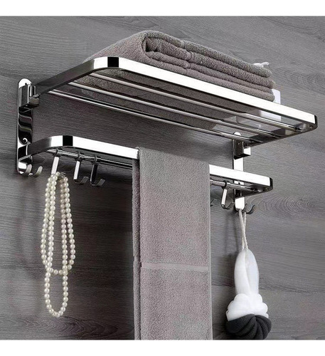 Toallero Para Baño Kwalux Repisas Acero Inoxidable Estante