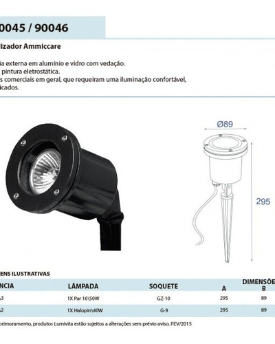 Balizador Ammicare Tipo Espeto P/ Lâmpada Dicróica. Branco