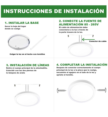 Lampara Led De Sobreponer 18w Plafón 10 Piezas Color Blanco
