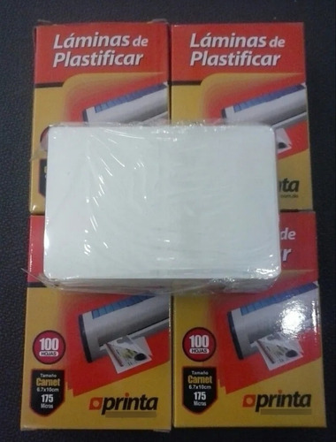 Lamina Para Plastificar Tamaño Carnet 175 Micras.