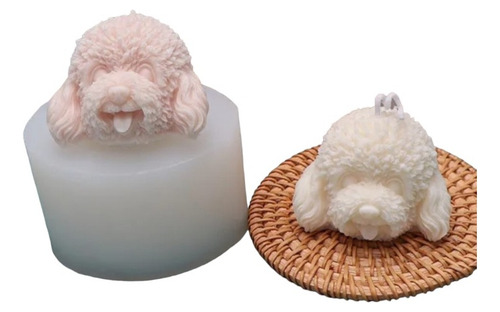 Molde Silicona Carita Cara Perro Caniche Velas Resina Jabon