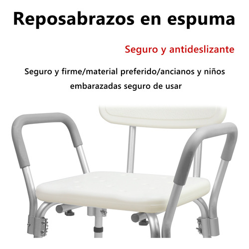Silla Para Baño Ducha Comodo Con Brazos Para Wc Y Bañar