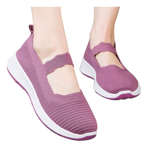 Zapatos De Mujer Cuñas Slip On Zapatillas Para Caminar Mocas