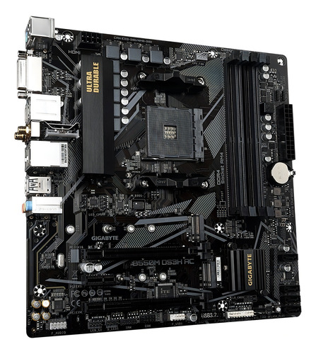 Placa-mãe Gigabyte B550m Ds3h Ac Amd Am4 Ddr4 Wi-fi Preto Preto