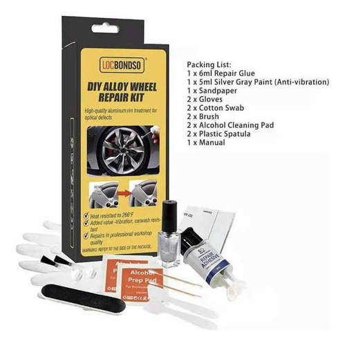 Kit Repara Llanta Aleación De Auto Vehiculo Plateado G3