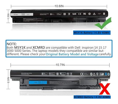 Batería De 40wh M5y1k 14.8v Para Dell Inspiron 14 15 17