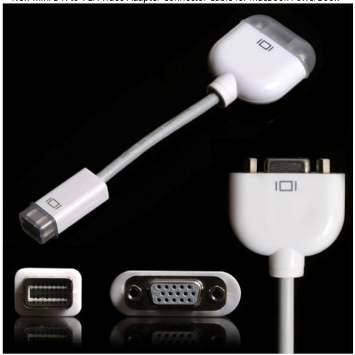 Mini Dvi A Vga Maxima Calidad Conecta Monitor Proyector Color Blanco
