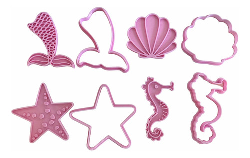 Kit Cortantes De Repostería Galletitas Mar Sirena Estrella