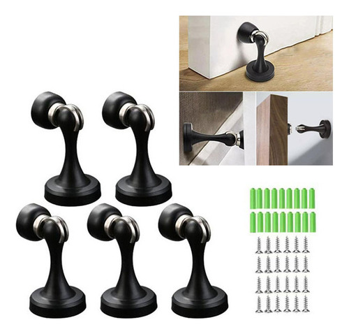 Tapón Magnético Para Puerta Con Ventosa De Pared, 5 Unidades