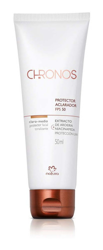 Protector Facial Tonalizante Aclarador Fps 50 Chronos Natura