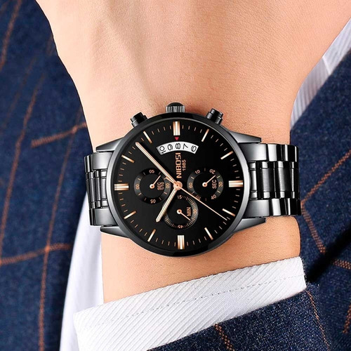 Relógio Nibosi Blindado, Luxo/casual, Cronógrafo, Promoção
