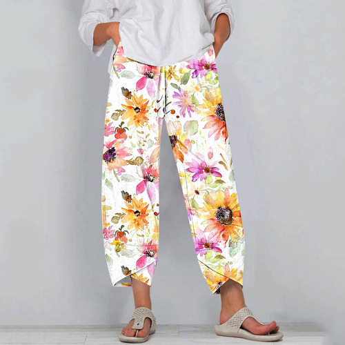 Capris Estampados A La Moda Con Estampado De Estampado De Es