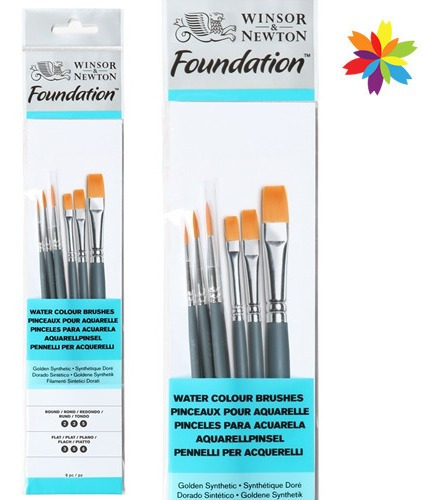 Set 6 Pincel Acuarela Winsor Profesional Foundation Pinceles