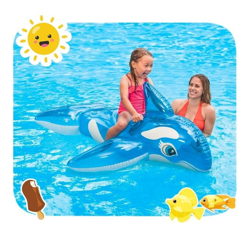 Orca Inflable Flotador P/ Niños Para Pileta 163x76 Cm Intex