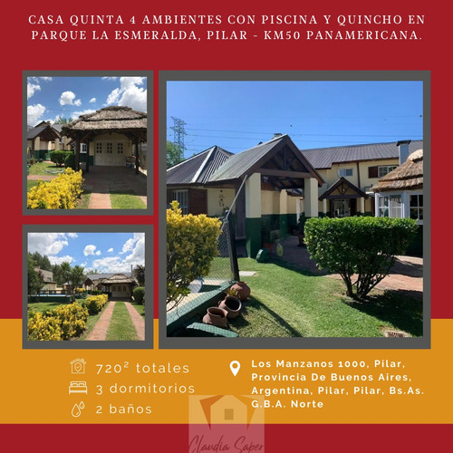 Oportunidad Única: Casa Quinta 4 Ambientes Con Piscina Y Quincho En Parque La Esmeralda, Pilar - Km50 Panamericana.