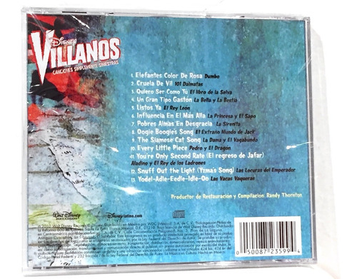 Disney Villanos Cd Musica Nuevo Original Sirenita