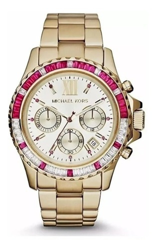 Relógio Feminino Michael Kors Mk5871 Everest Gold Pink 42mm