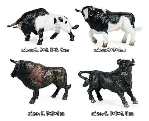 12 Unidades De Juguete En Miniatura Con Forma De Toro, Pvc,