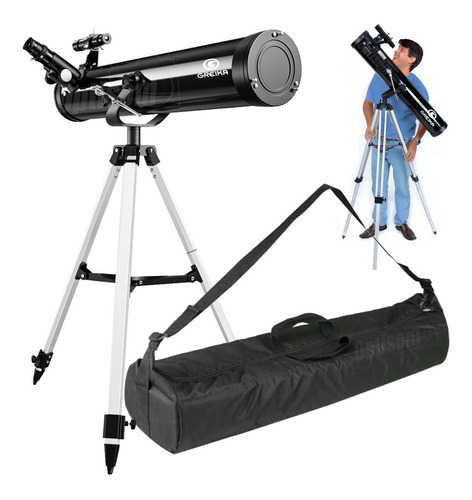 Telescópio F900 114mm Refletor Astronomico Greika Com Bolsa Cor Preto