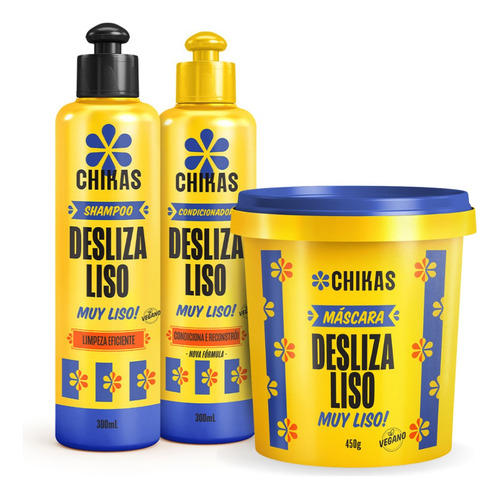 Kit Desliza Liso 3 Produtos Chikas