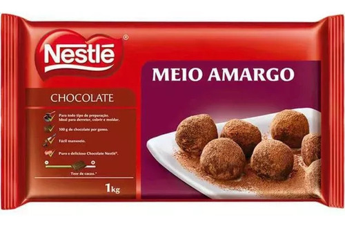Cobertura De Chocolate Meio Amargo Nestlé Unidade De 1 Quilo