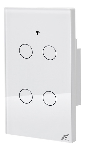 Interruptor Inteligente Wi-fi + Rf 4 Botões Touch Tuya Alexa