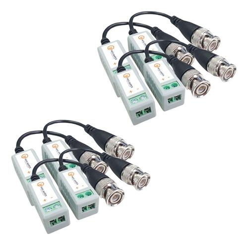 4 Par De Video Balun Para Camera Ahd Até 600mts Conversor